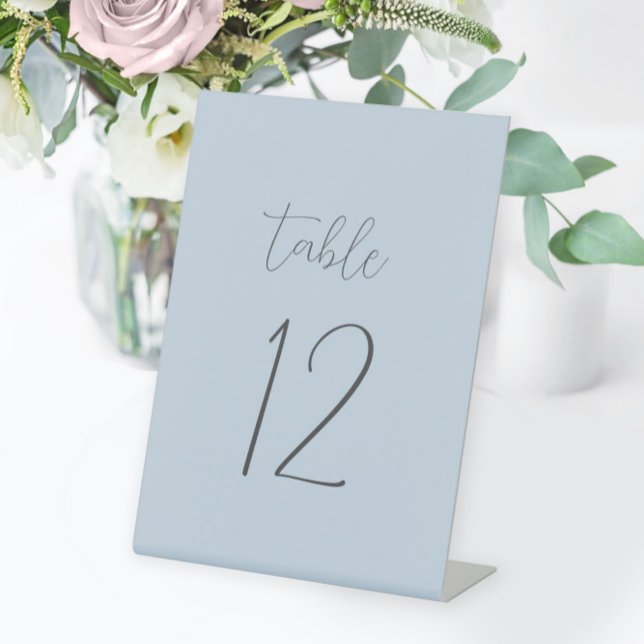 Dusty Blue Wedding Table Number Pedestal Sign (Creator Uploaded)