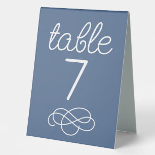 Dusty Blue Wedding Table Number Sign with Names