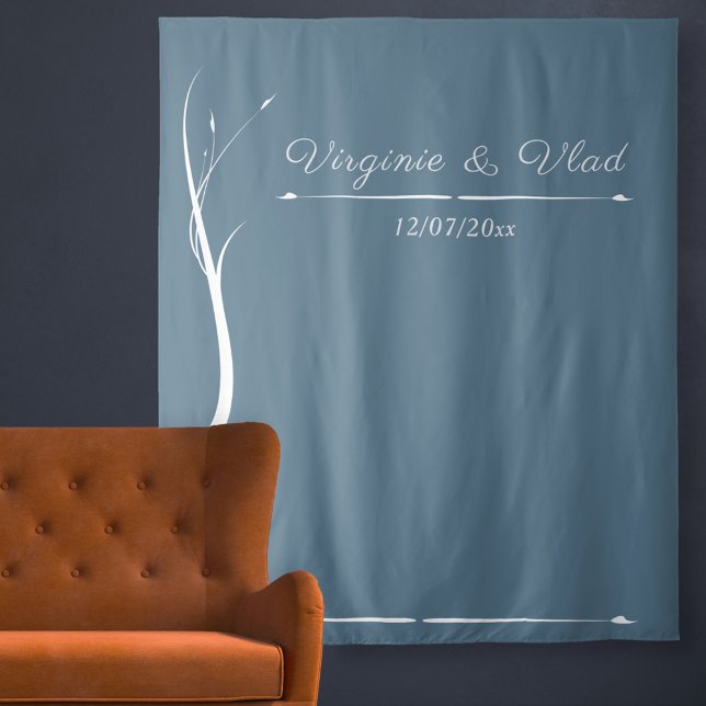 Dusty Blue Wedding Tapestry & Photo Booth Backdrop (Dusty Blue Wedding Tapestry & Photo Booth Backdrop)