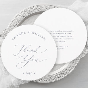 Dusty Blue Wedding Thank You Card