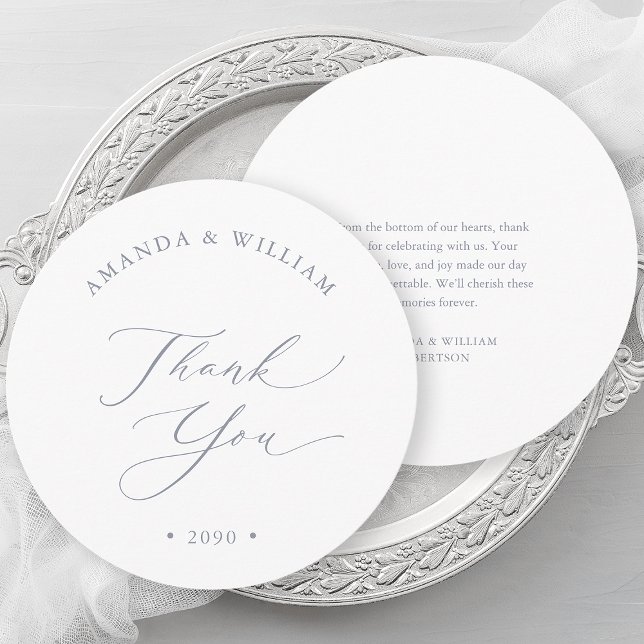 Dusty Blue Wedding Thank You Card (Creator Uploaded)