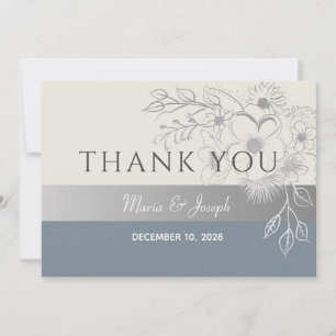 Dusty Blue Wedding Thank You Card