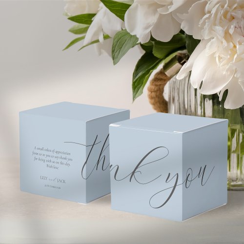 Dusty Blue Wedding Thank you  Welcome Favor Box