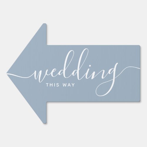 Dusty Blue Wedding This Way Arrow Sign