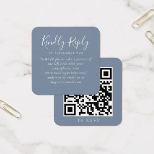Dusty Blue Wedding Website QR Code RSVP