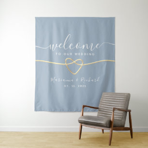 Dusty Blue Wedding Welcome Backdrop