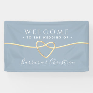 Dusty Blue Wedding Welcome Banner
