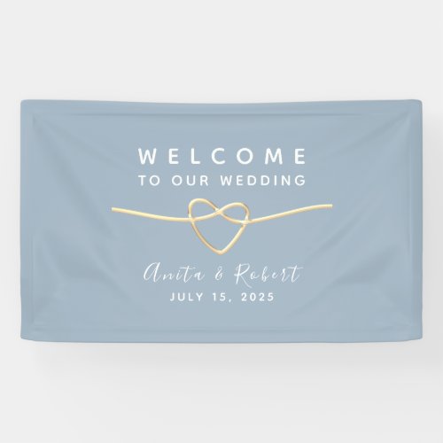 Dusty Blue Wedding Welcome Banner