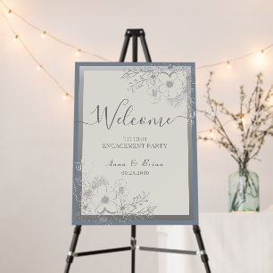 Dusty Blue Wedding Welcome Foam Board