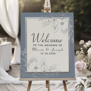Dusty Blue Wedding Welcome Foam Board