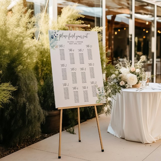Dusty Blue Wedding Welcome & Seating Chart Sign (Creator Uploaded)