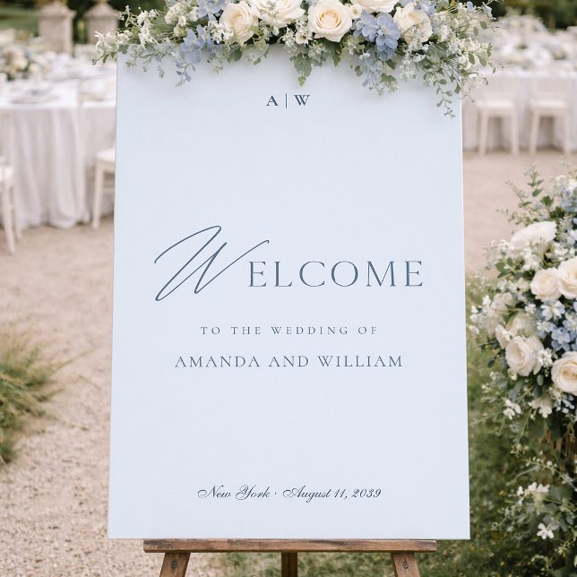 Dusty Blue Wedding Welcome Sign (Creator Uploaded)