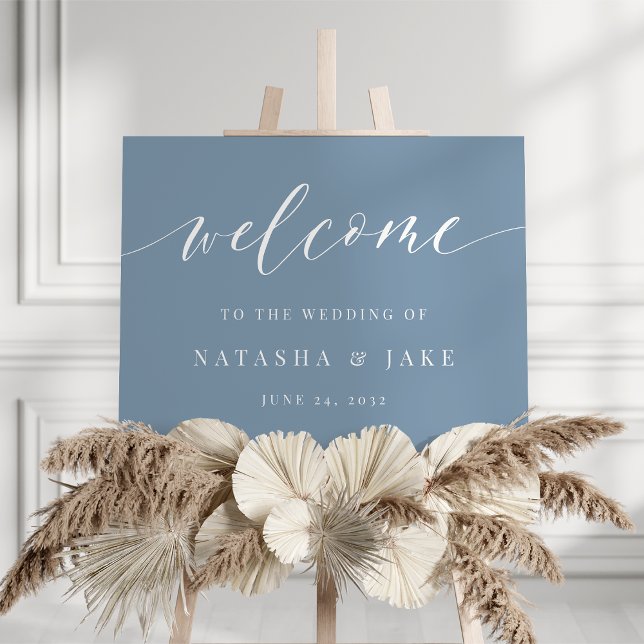 Dusty Blue Wedding Welcome Sign (Creator Uploaded)