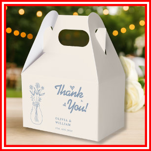 Dusty Blue Wedding Wildflower Favor Boxes