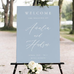 Dusty Blue Welcome Sign, Dusty Blue Wedding Bridal Foam Board