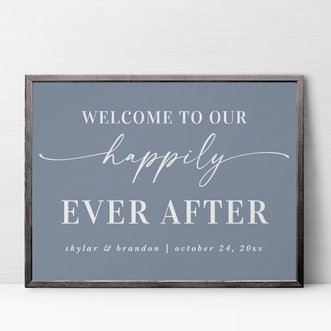 Dusty Blue Welcome To Our Happily Ever After Sign (Creator Uploaded)