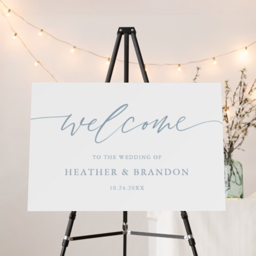 Dusty Blue Welcome To The Wedding Sign Large