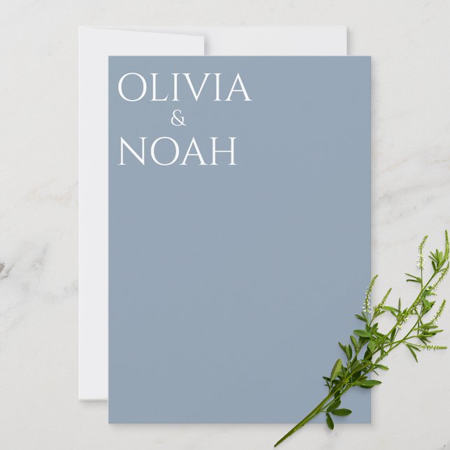 Dusty Blue We're Engaged Announcement Card (Creator Uploaded)