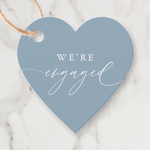 Dusty Blue Were Engaged Engagement Party Favors  Favor Tags