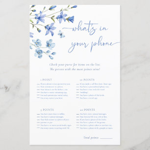 Dusty Blue What's In Your Phone Bridal Shower Game