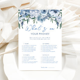 Dusty Blue What's On Your Phone Bridal Shower Game