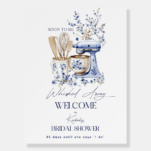 Dusty Blue Whisked Away Bridal Shower Welcome Sign