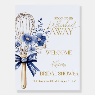 Dusty Blue Whisked Away Toile Welcome Sign