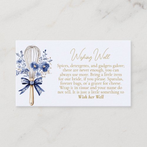 Dusty Blue Whisked Away Toile Wishing Well Card