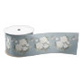 Dusty Blue White Chinoiserie Porcelain Floral Bird Satin Ribbon