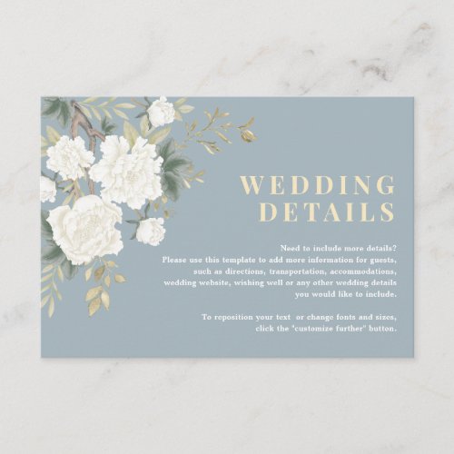 Dusty Blue White Chinoiserie Wedding Details