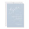 Dusty Blue White Cross Boy Baptism Invitation