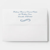 Dusty Blue, White Floral Envelope for 5"x7" Sizes (Back (Top Flap))