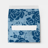 Dusty Blue, White Floral Envelope for RSVP Card (Back (Bottom))