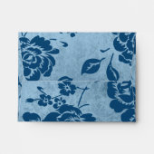 Dusty Blue, White Floral Envelope for RSVP Card (Back (Top Flap))