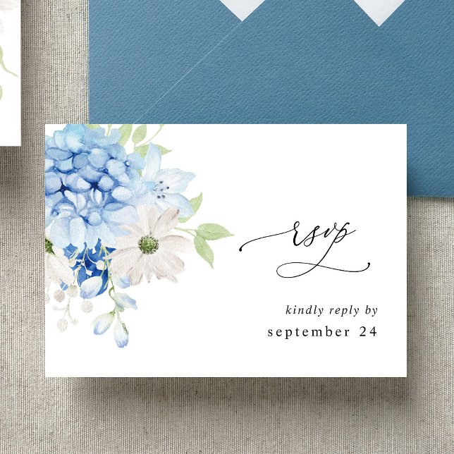 Dusty Blue & White Floral w Meal RSVP (Creator Uploaded)