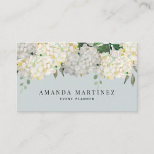 Dusty Blue & White Hydrangea Social Media Business Card