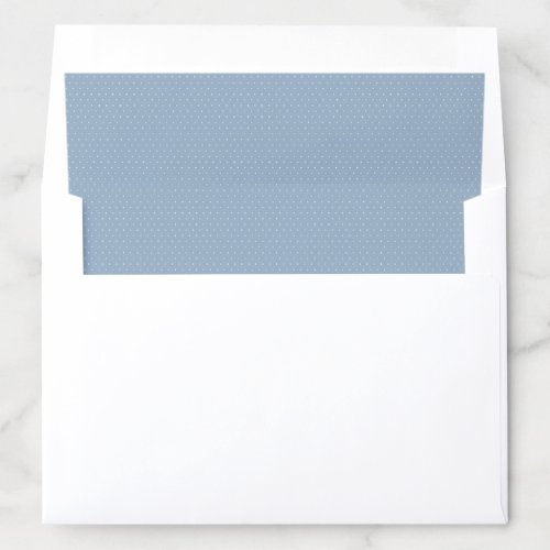 Dusty blue white polka dots cute baby shower envelope liner