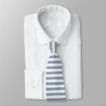 Dusty Blue White Stripes Pattern Classy Elegant Neck Tie at Zazzle