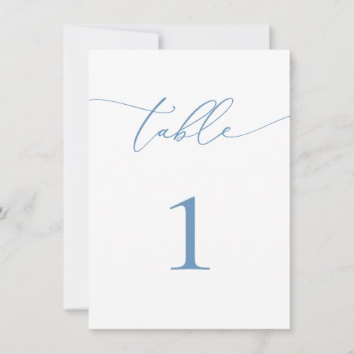 Dusty Blue & White Wedding/Event Table Number