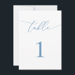 Dusty Blue & White Wedding/Event Table Number<br><div class="desc">(**PLEASE NOTE: To order,  simply adjust your table number and add each number to your cart separately. Then check out once you are finished.) Beautiful,  elegant,  modern and minimalist,  table number card. Fully customizable with your table numbers.</div>