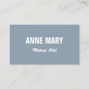 Dusty Blue White Wedding Makeup Artist Elegant Business Card