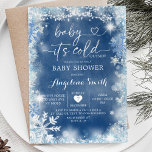 Dusty Blue & White Winter Baby Shower Invite11 Invitation<br><div class="desc">Dusty Blue & White Winter Baby Shower Invite11</div>