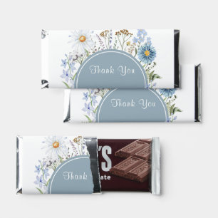 Dusty Blue Wildflower Baby In Bloom Baby Shower  Hershey Bar Favors