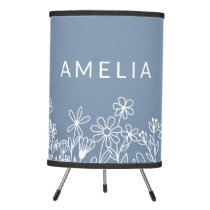 Dusty Blue Wildflower Baby in Bloom Floral  Tripod Lamp