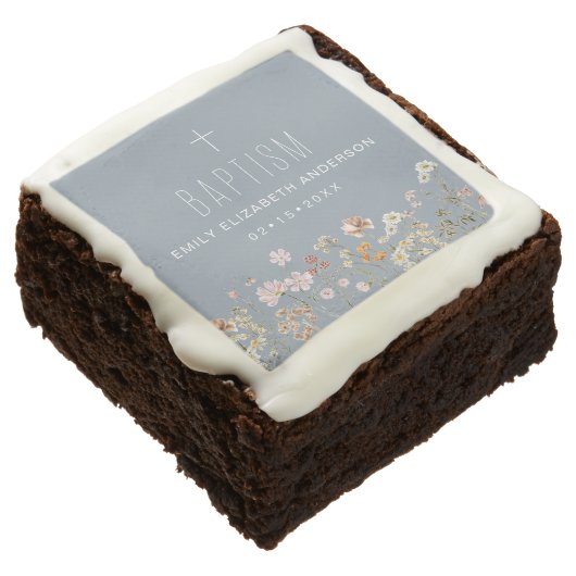 Dusty Blue Wildflower Baptism Garden In Bloom  Brownie (Angled)