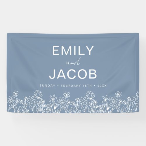 Dusty Blue Wildflower Boho Wedding In Bloom Banner