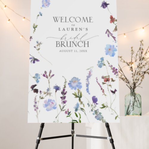 Dusty Blue Wildflower Bridal Brunch Welcome Foam Board