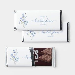 Dusty Blue Wildflower Bridal Shower Hershey Bar Favors