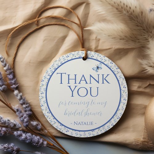 Dusty Blue Wildflower Bridal Shower Thank You Favor Tags