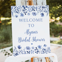 Dusty Blue Wildflower Bridal Shower Welcome Foam Board